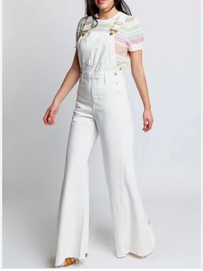Show Me Your Mumu  White Seasalt San Fran Overalls Size S